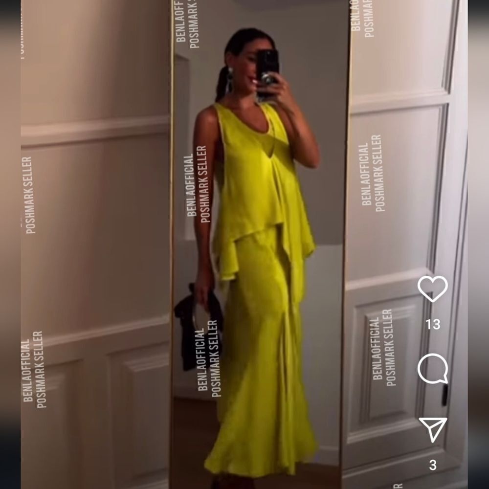 ZARA FLOWY DRESS WITH CAPE ZW COLLECTION